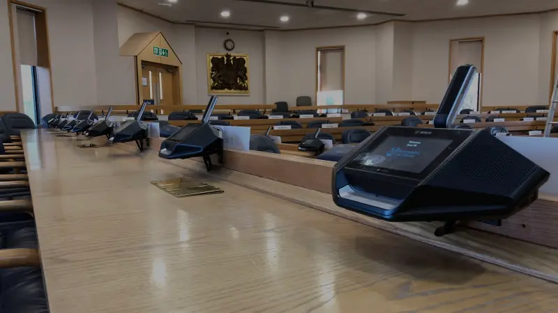 The conference system set up of the Basingstoke Borough Council with DICENTIS