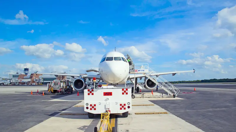 Airplane at Cancun Airport