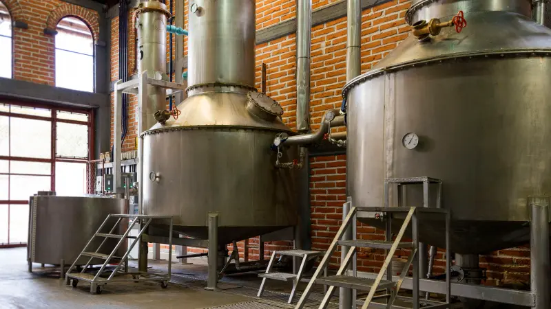 Two boilers in a tequila factory