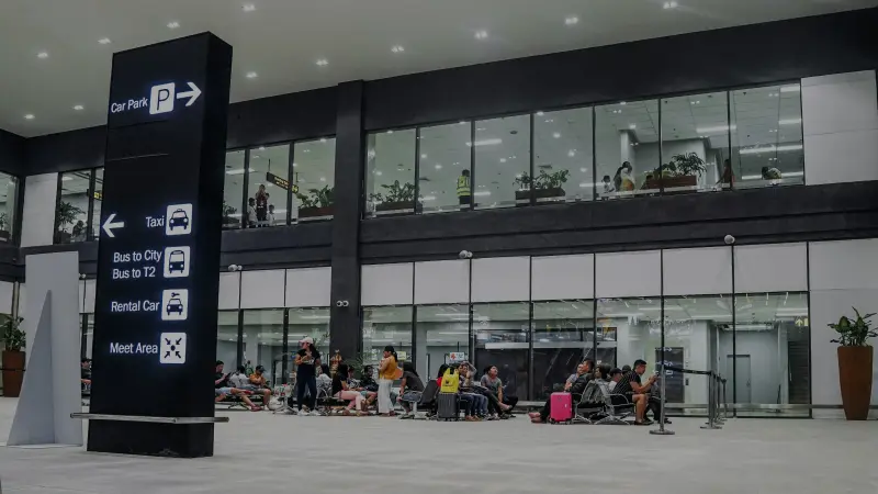 People sitting in the terminal