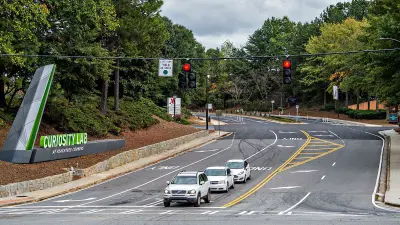 Road leading to Peachtree Corners' Curiosity Lab