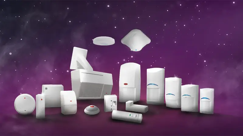 A night sky with the portfolio of Bosch intrusion specialty sensors and detectors