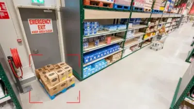 detects a bunch of boxes laying on a pallet camera